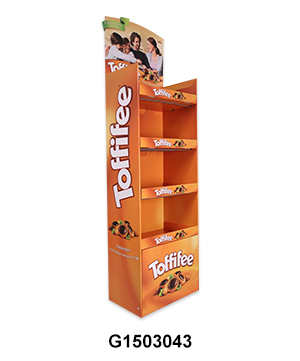 Cardboard Floor Display Rack for Toffee Candy
