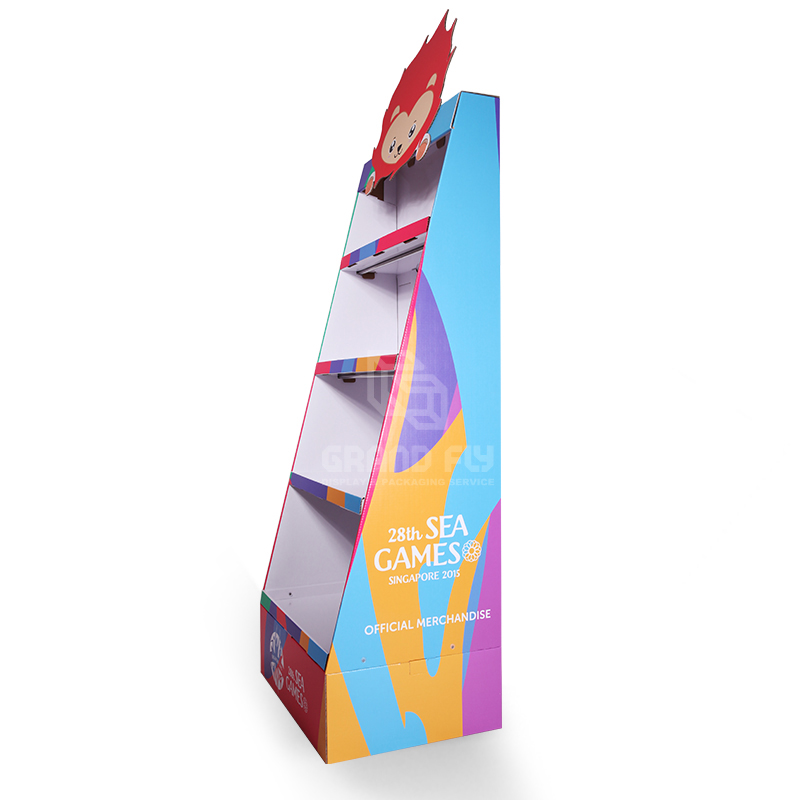 Cardboard POP Merchandise Display Shelf for Gift Products-3