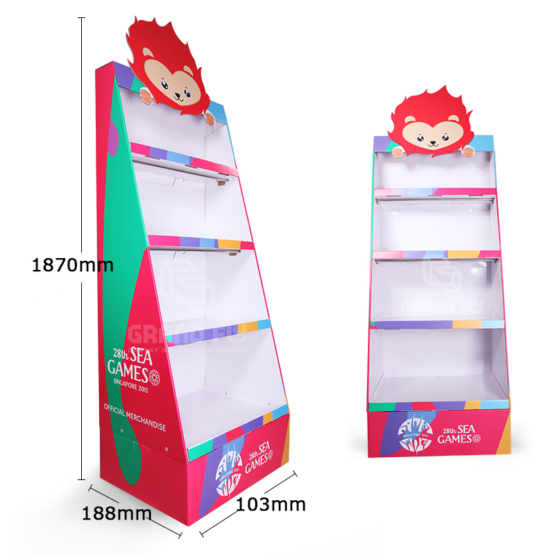 Cardboard POP Merchandise Display Shelf for Gift Products-4