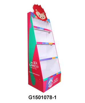 Cardboard POP Merchandise Display Shelf for Gift Products