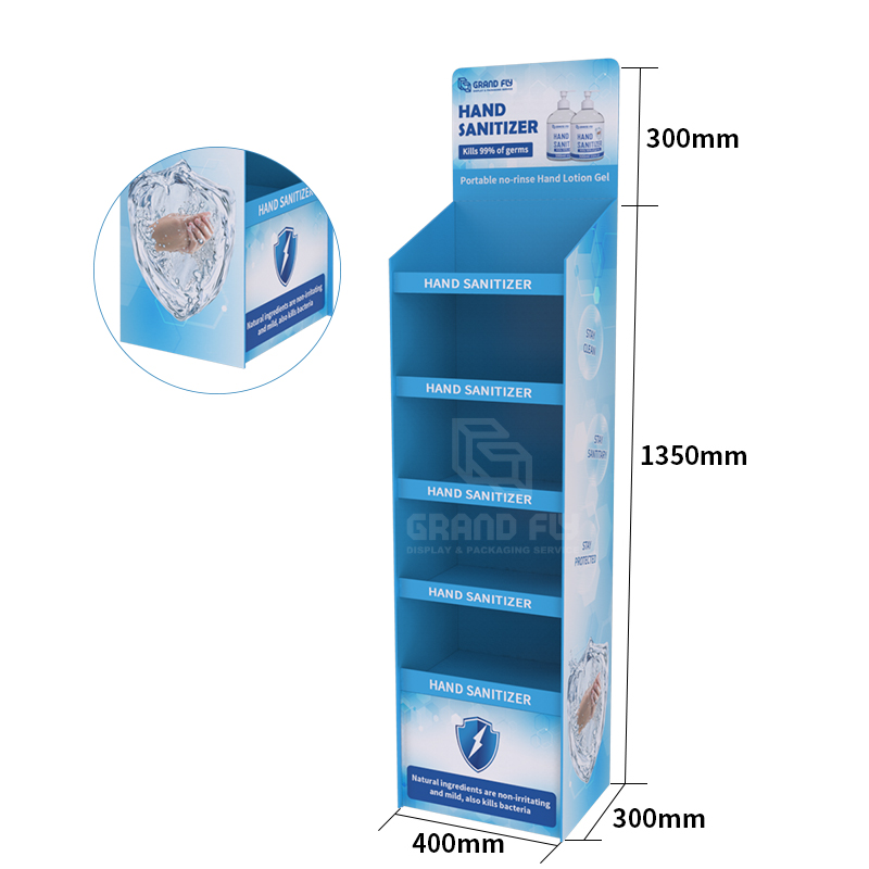 Cardboard Temporary POS FSDU Hand Sanitiser Retail Display Stand Units-3