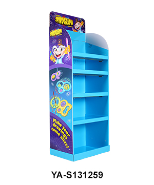 Cardboard POP Retail Floor Shelf Display for Crayon/Stationery