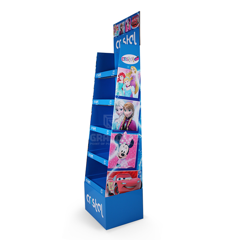 5 Shelf School Supplies Cardboard Retail Point of Sale Display Stand-3