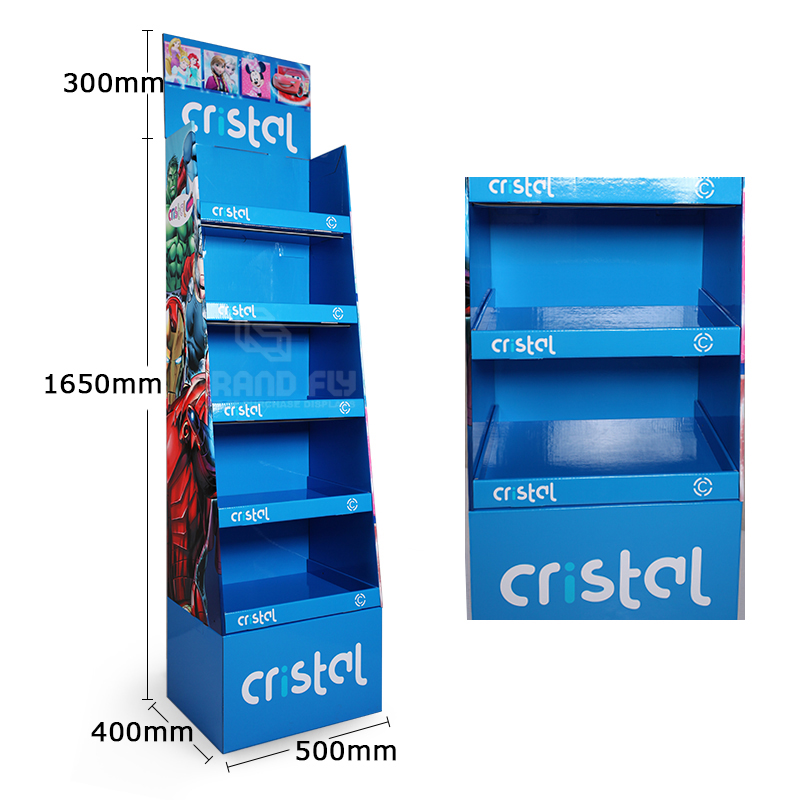 5 Shelf School Supplies Cardboard Retail Point of Sale Display Stand-4