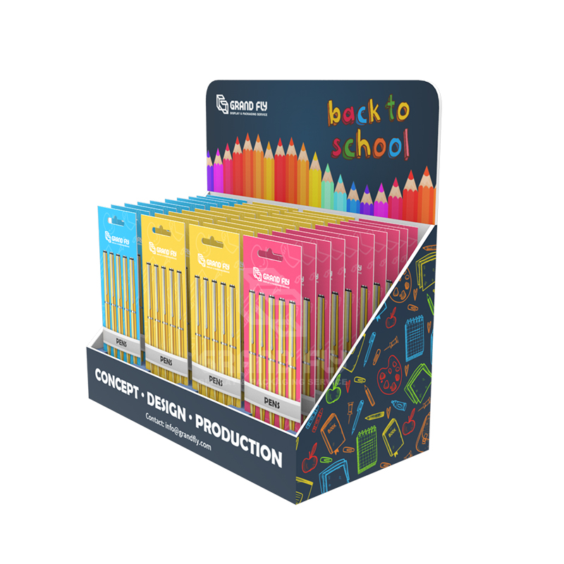 POS Paper Counter Top Display Unit for Crayon Marker Pen-3