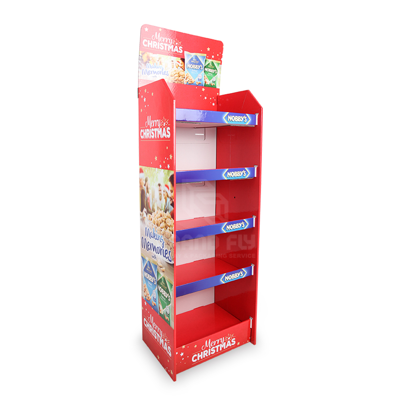 Cardboard Floor Retail Snack Display for Christmas Promotion-1