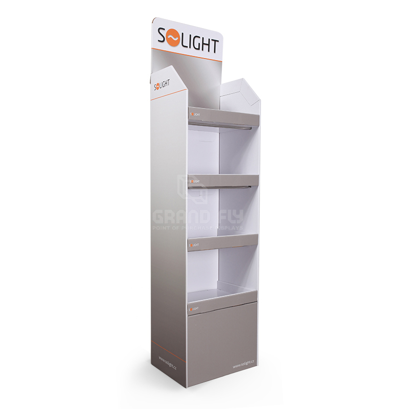 Cardboard Floor 4 Shelf Display for LED Lighting Products-1