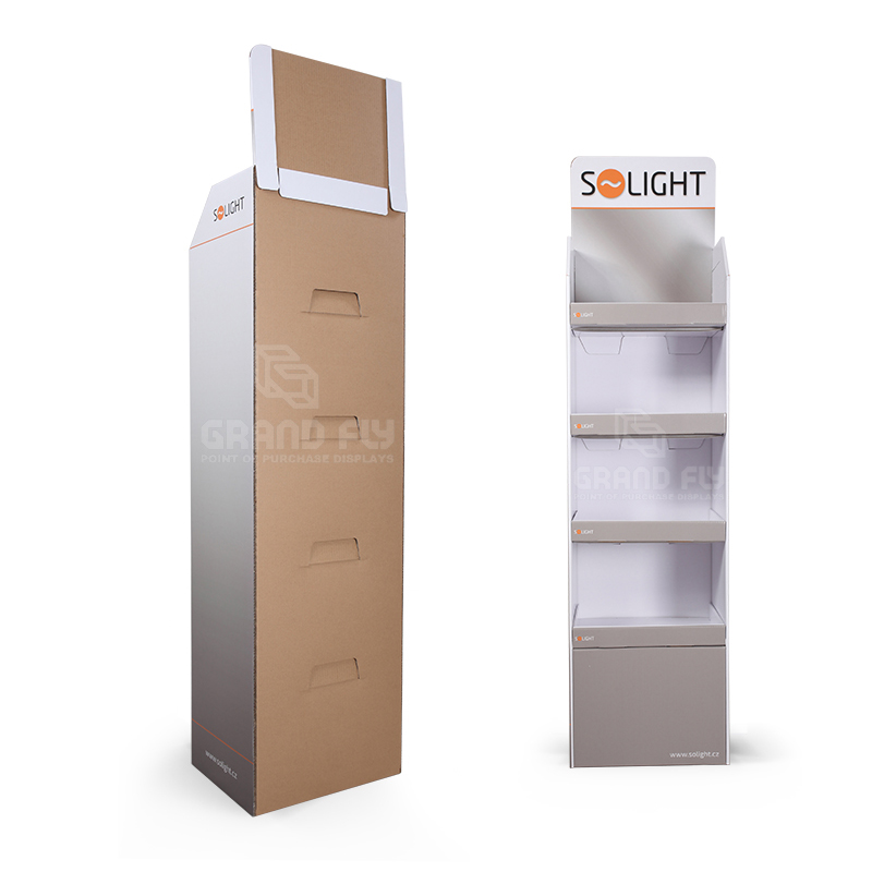 Cardboard Floor 4 Shelf Display for LED Lighting Products-3