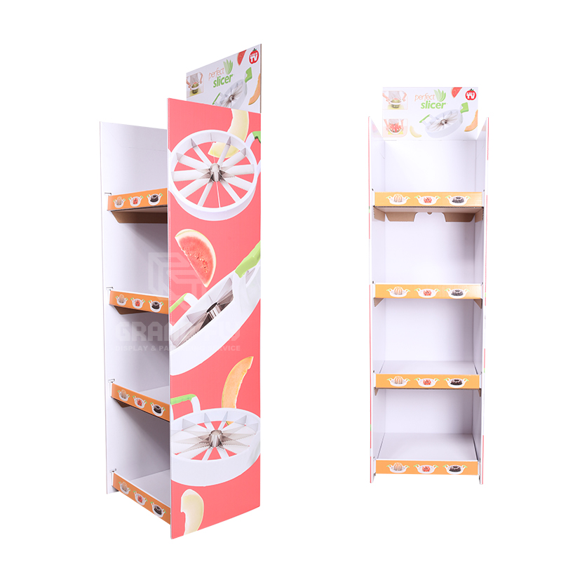 Cardboard Free Standing Display Unit with 4 Shelves for Fruit Knives-3