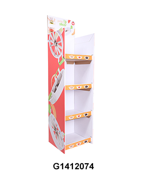 Cardboard Free Standing Display Unit with 4 Shelves for Fruit Knives