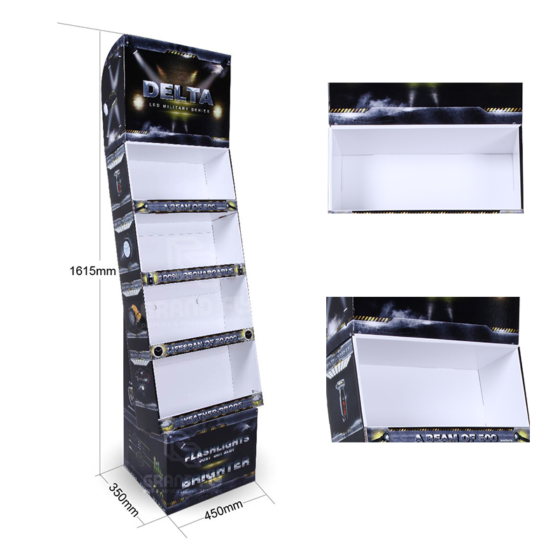 Corrugated POS Shipper Display with Tier for LED Flashlights-4