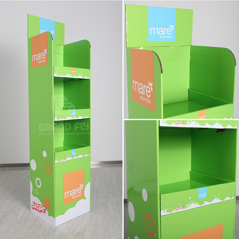 Custom Design Retail Cardboard Display Stands with 3 Tier for Kitchenware-4