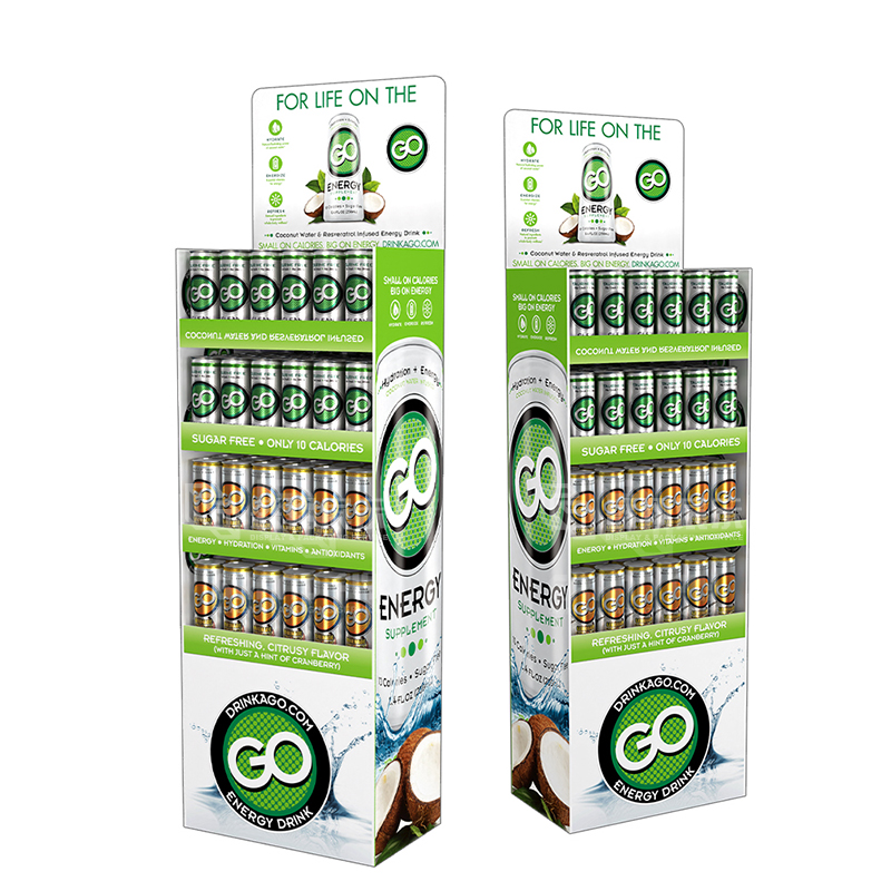 Custom Energy Drinks POS Corrugaterd Floor Display Stand-1